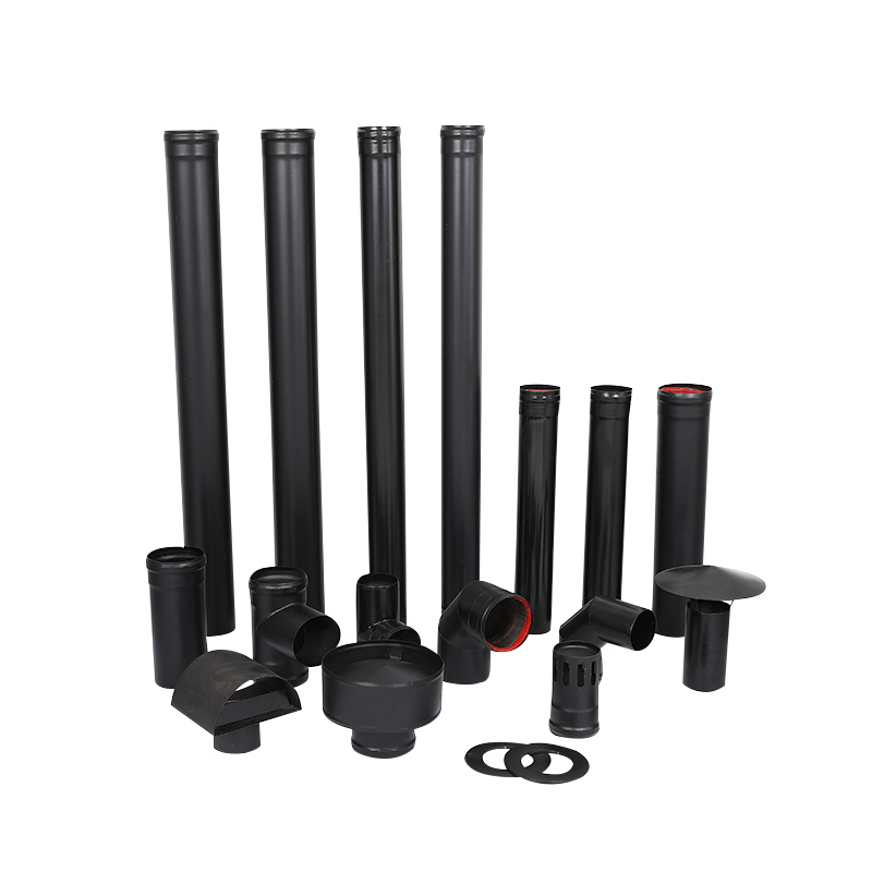 Black carbon chimney for pellet stove